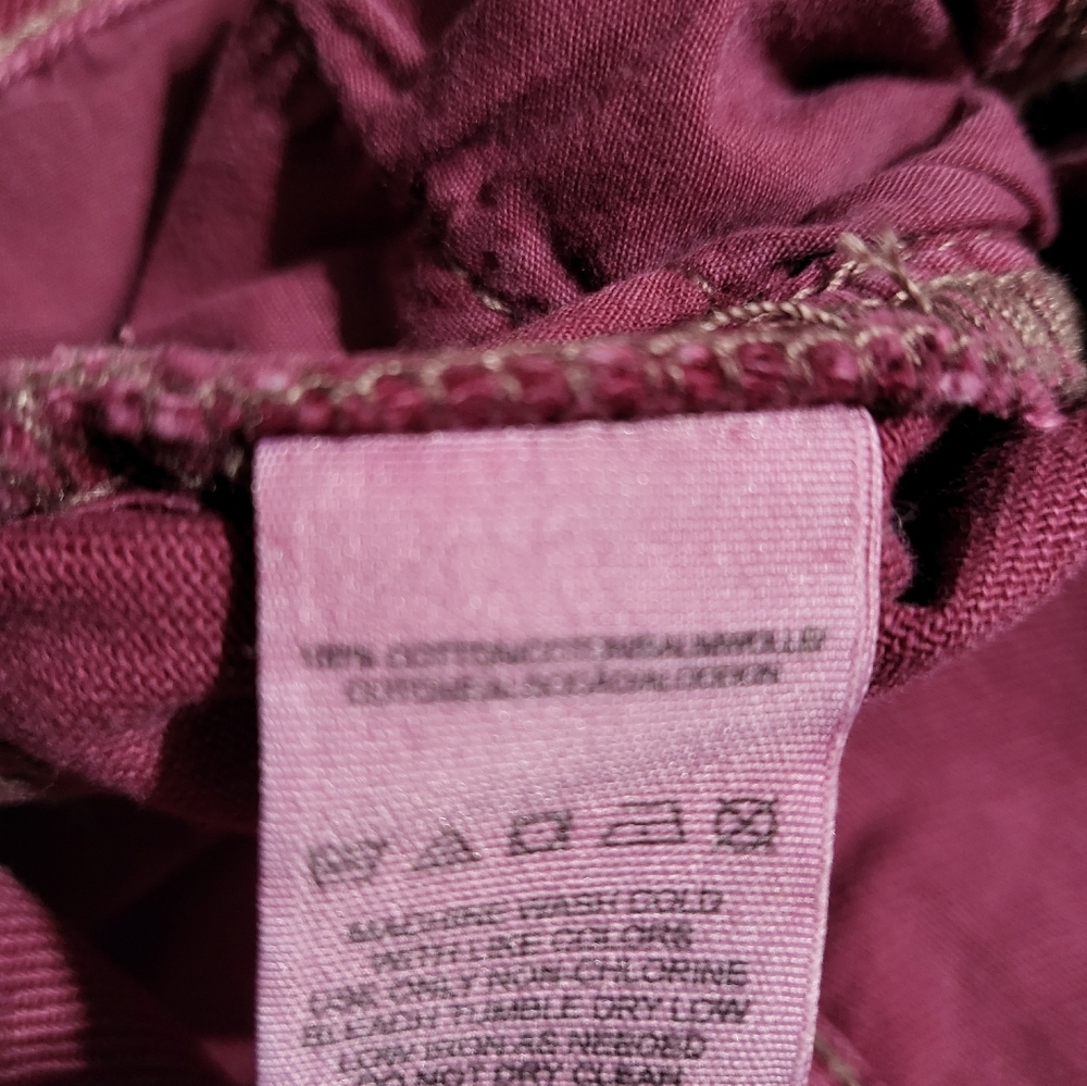 Free People Distressed Crop Straight Leg Denim Jeans Berry Purple Size 27 - Picture 10 of 14